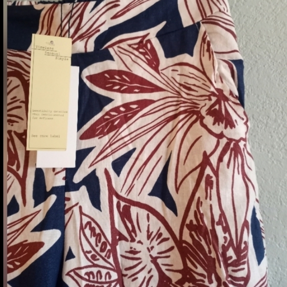 NWT Rachel Zoe Washed Linen WWide Leg Bohemian Tropical Resortwear Coastal Pants - Picture 2 of 8